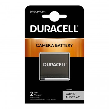 Baterija Duracell DRGOPROH4 3,8V 1160mAh Li-Ion - GoPro Hero 4, AHDBT-401, juoda, sidabrinė