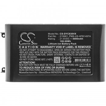 DYSON V8 V8 Absolute V8 Animal V8 Fluffy V8 Range 215866-01/02 21V 5000mAh Li-Ion  baterija