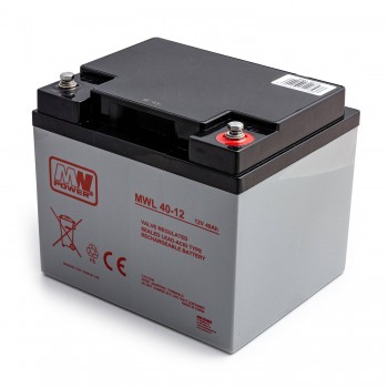 Akumuliatorius MW Power MWL 40-12 12V 40Ah AGM Be priežiūros, skirtas buferiniam darbui