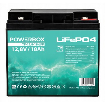 „LifePO4 Powerbox 18-12.8“ akumuliatorius, 12,8 V, 18 Ah, skirtas UPS, kemperiams, jachtoms, valtims, motoroleriams, keturračiams