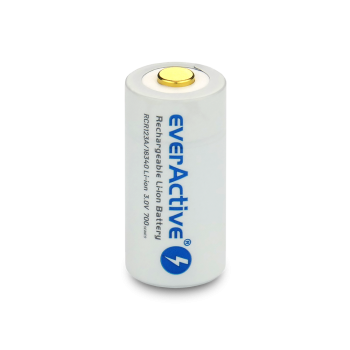 Baterija EverActive RCR123A / 16340 žibintuvėliams 3V / 700mAh / Li-Ion (pakraunami USB)