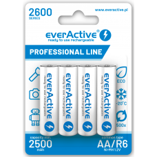 Baterijos everActive AA/R06 1,2V / 2500mAh / NiMh (pakraunami) 4 vnt.