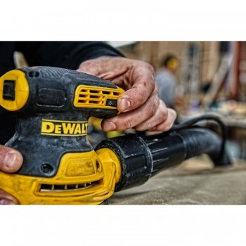 Ekscentrinis šlifuoklis su viršutiniu kotu 125 mm 280 W DeWalt DWE6423-QS