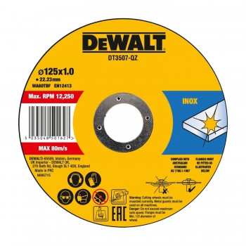 DeWalt nerūdijančio plieno pjovimo diskas 125x1mm INOX - 10 vnt.