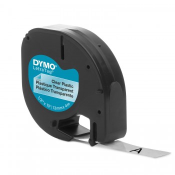 DYMO S0721540 LetraTag Juostelė 12mm x 4m plastikinė (skaidri) S0721530
