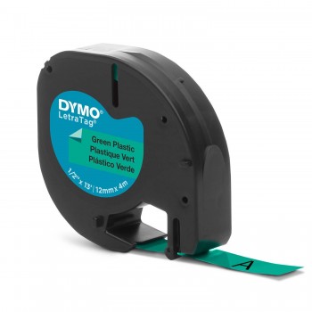 DYMO S0721590 LetraTag Juostelė 12mm x 4m plastikinė (žalia) S0721640