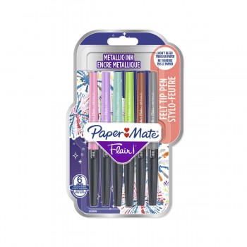 Flomasteriai Papermate Flair medium (0,7 mm) | metallic | 6 vnt. - 2137361