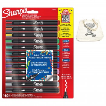 12 spalvų Sharpie Creative akrilo markerių rinkinys su maišeliu Elephant dažymui