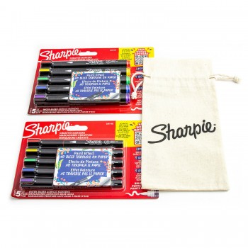 Sharpie 10 akrilinių žymeklių rinkinys su dažymo maišeliu