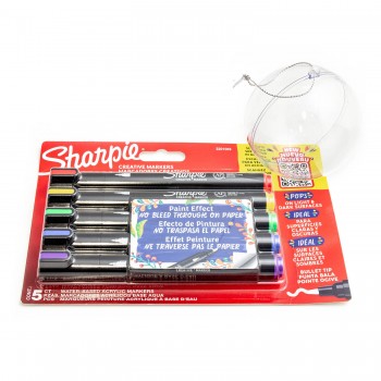 Sharpie kūrybinių akrilinių žymeklių rinkinys, 5 spalvos, su spalvotu žaisliuku