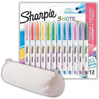 Sharpie spalvotų žymeklių rinkinys su medvilniniu pieštukų dėklu