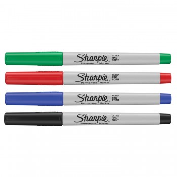 Sharpie Ultra Fine itin ploni standartinių spalvų žymekliai, 4 vnt., 0,5 mm - 1985879