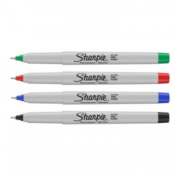 Sharpie Ultra Fine itin ploni standartinių spalvų žymekliai, 4 vnt., 0,5 mm - 1985879