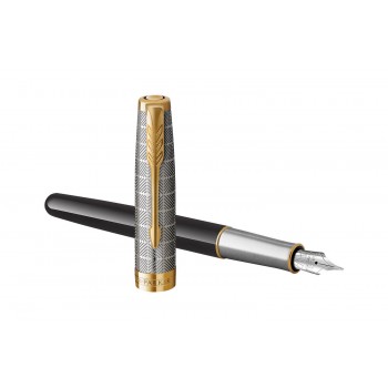 Plunksnakotis Parker Sonnet Premium Metal & Black GT (F) 18 - 2119784