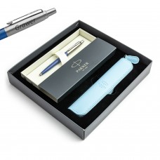 Parker Jotter Originals Blue BLUE DENIM tušinukas su graviravimu / dėklu / dovanų rinkiniu