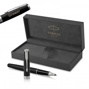 Parker Sonnet Matte Black CT rašiklis su graviravimu