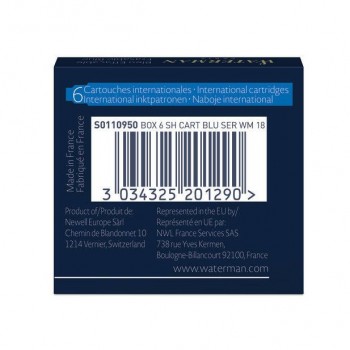 Rašalo kapsulės Waterman International Mėlyna - S0110950