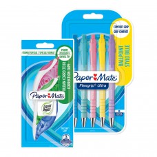 Paper Mate rinkinys: 5 mėlyni InkJoy rašikliai ir 3 korekcinės juostos