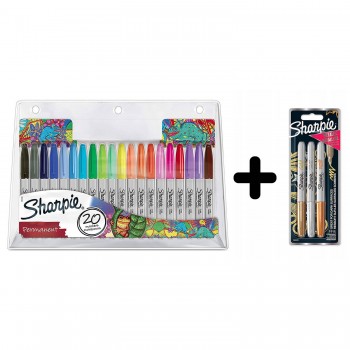 Sharpie Rinkinys: Fine 20 vnt. + Sharpie Metallic